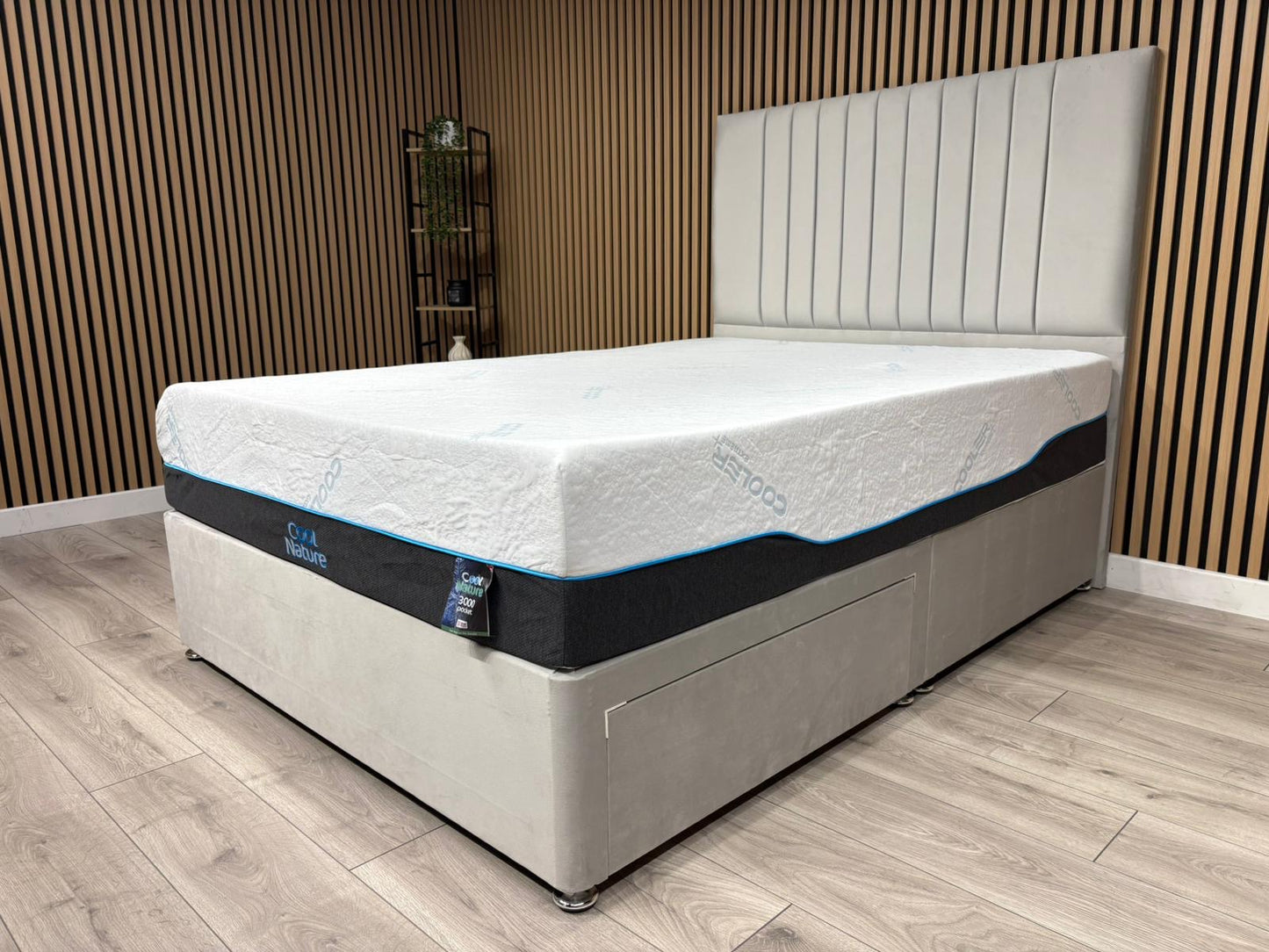 Cool Nature 3000 Pocket Divan Bed Set + Headboard. Available in all sizes