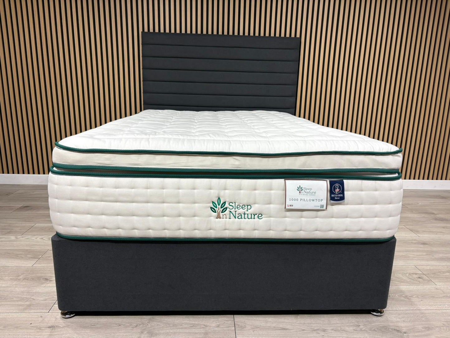 Sleep Nature 1000 Pillow Top Divan Bed Set + Headboard. Available in all sizes