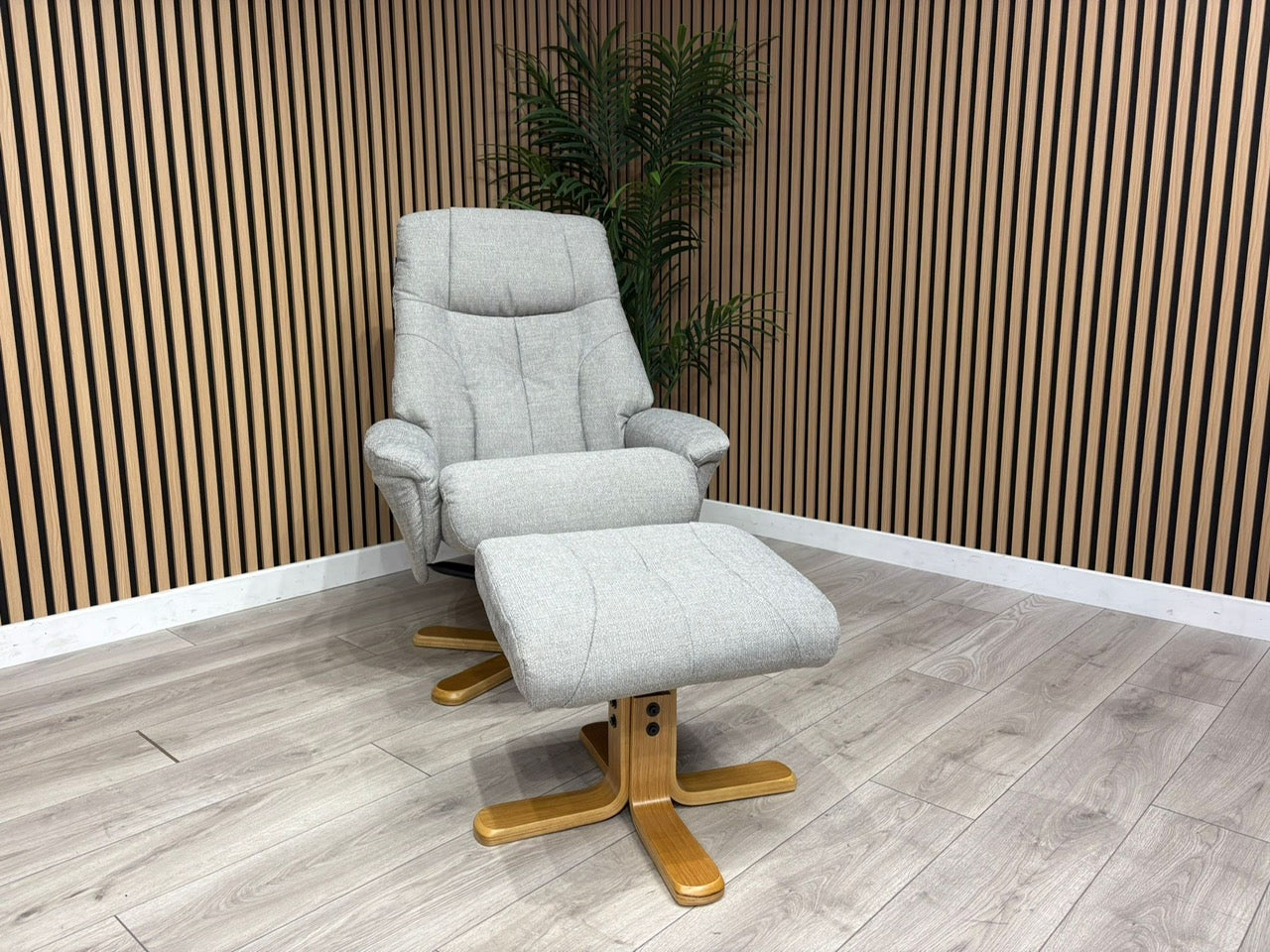 John Lewis Sample Relaxed Swivel Recliner Chair + Footstool - RRP £899