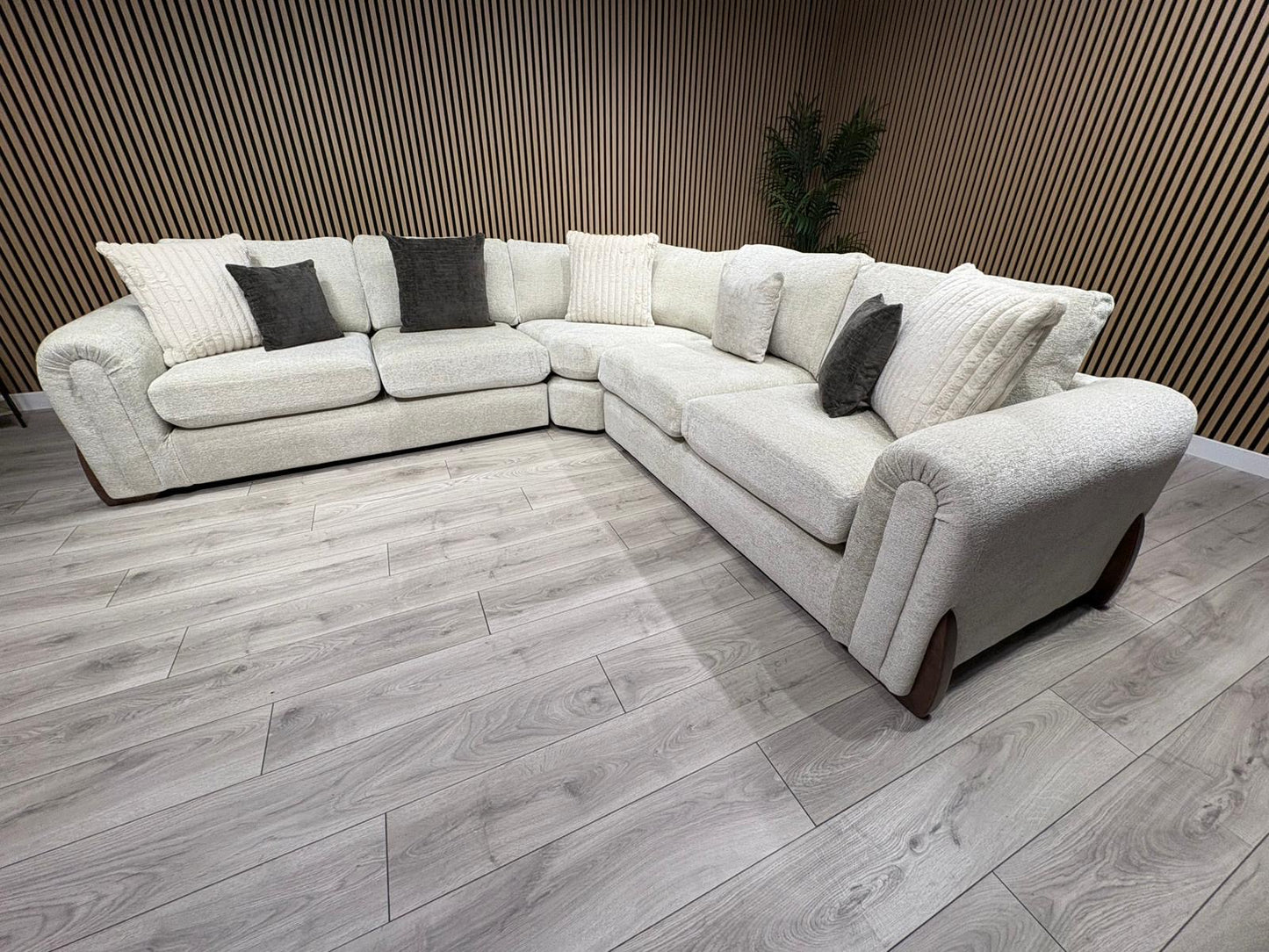 Sofology Marble Arch Style 2 Corner 2 Large Fabric Corner Sofa, Stone - RRP £3,129