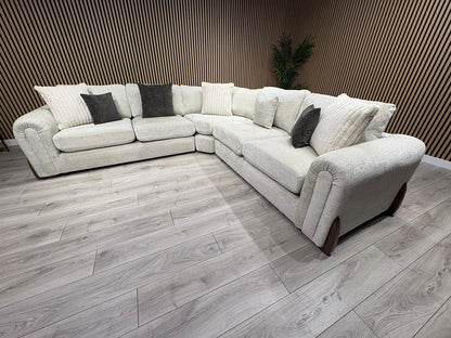 Sofology Marble Arch Style 2 Corner 2 Large Fabric Corner Sofa, Stone - RRP £3,129