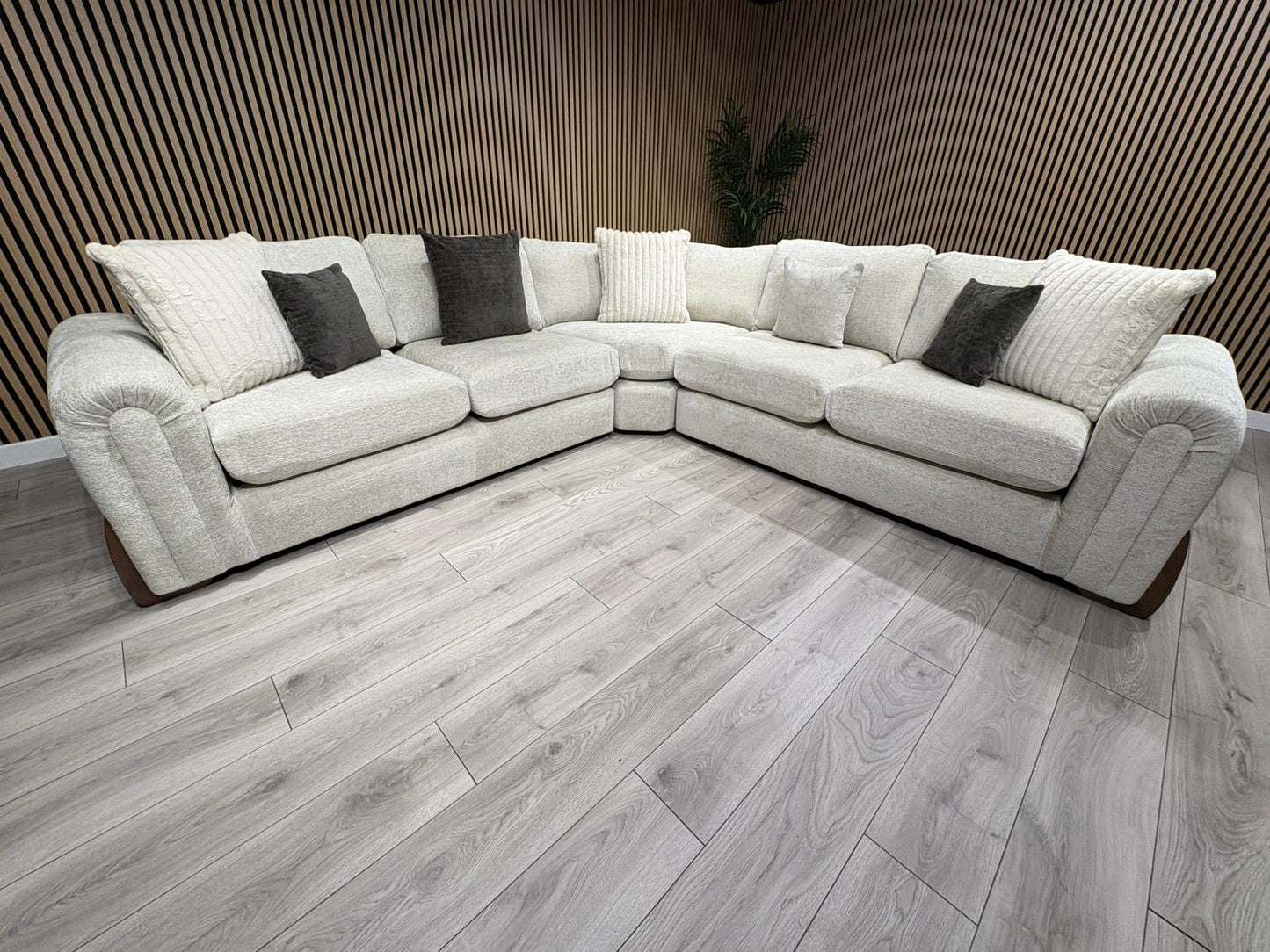 Sofology Marble Arch Style 2 Corner 2 Large Fabric Corner Sofa, Stone - RRP £3,129