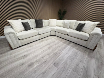 Sofology Marble Arch Style 2 Corner 2 Large Fabric Corner Sofa, Stone - RRP £3,129