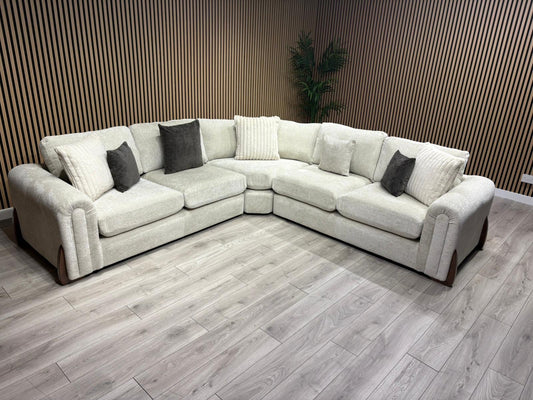 Sofology Marble Arch Style 2 Corner 2 Large Fabric Corner Sofa, Stone - RRP £3,129