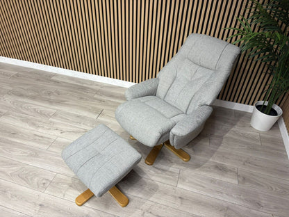 John Lewis Sample Relaxed Swivel Recliner Chair + Footstool - RRP £899