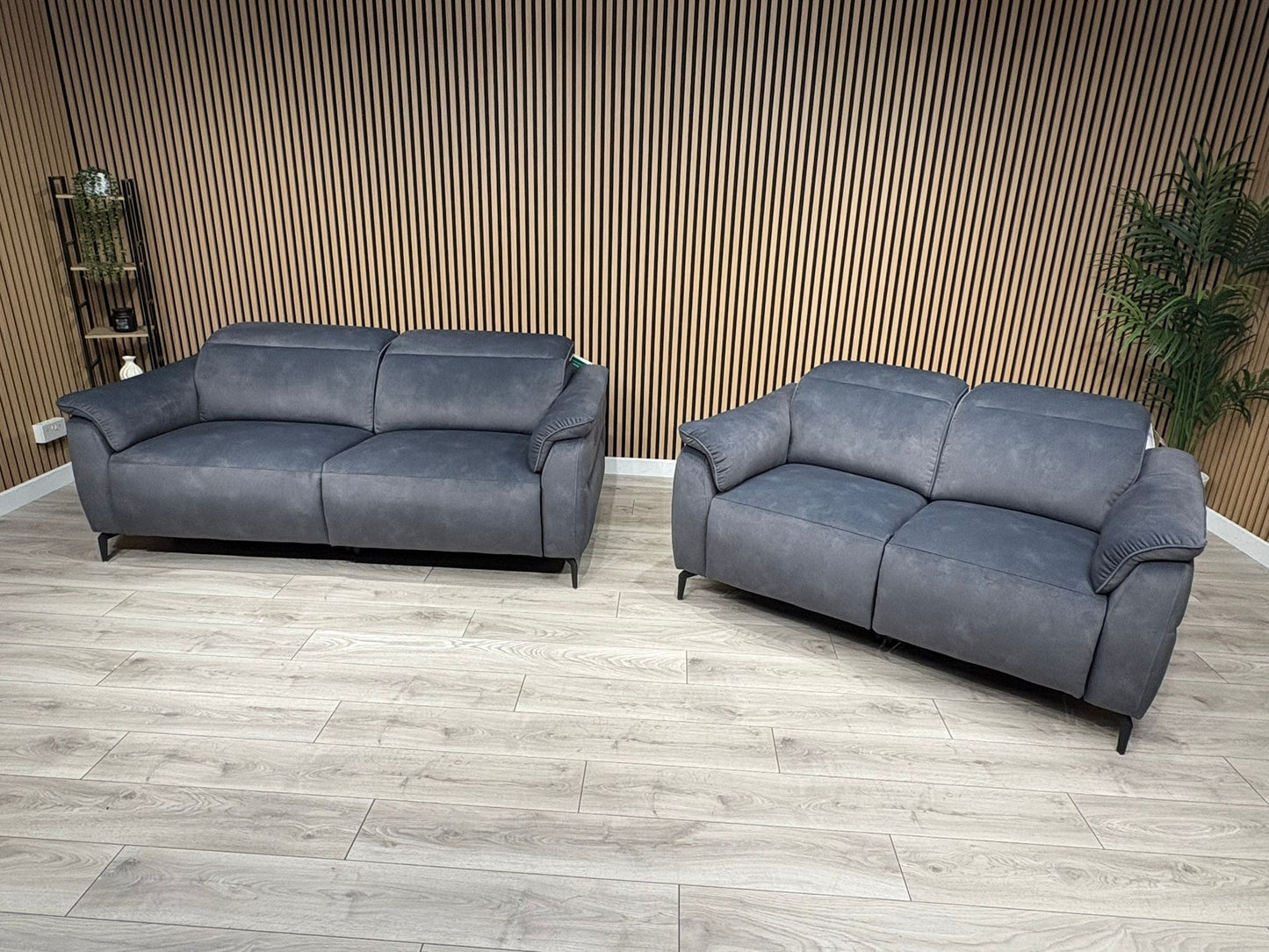 Furniture Village EZRA Style Fabric 3 Seater + 2 Seater Power Recliners - RRP £3890