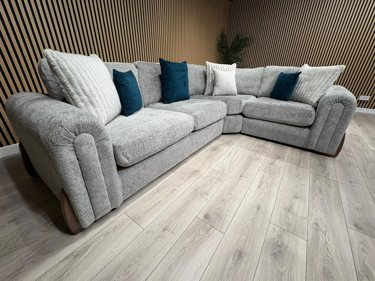 Sofology Marble Arch Style 2 Corner 1 Fabric Corner Sofa, Grey - RRP £3029