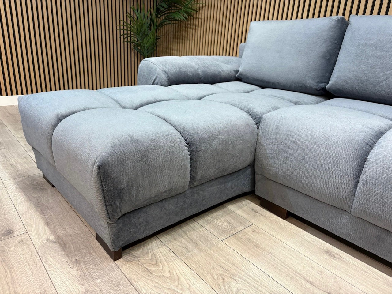 AZZURO Premium Fabric LHF Corner Chaise Sofa Bed with Storage, Grey - RRP £1,799