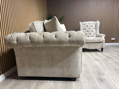 Victoria Fabric 3 Seater Sofa + Wingback Chair Set - RRP £3198
