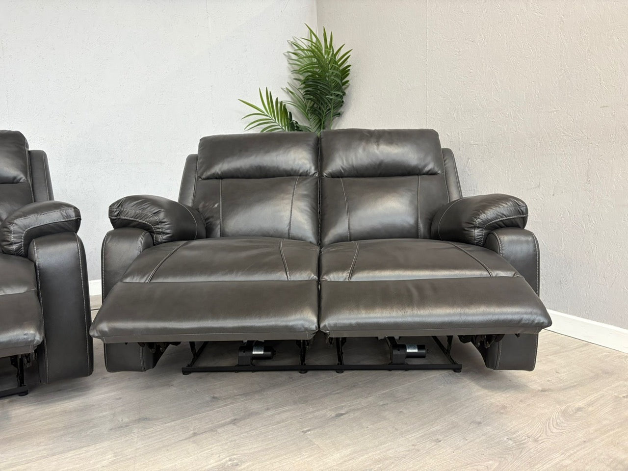 DFS Leather 3 Seater + 2 Seater Power Recliner Sofa Set - RRP £2598
