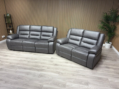 DFS Eigar Style Fabric 3+2 Seater Sofa Set Power Recliners + LED Lights RRP £2399