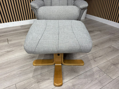 John Lewis Sample Relaxed Swivel Recliner Chair + Footstool - RRP £899