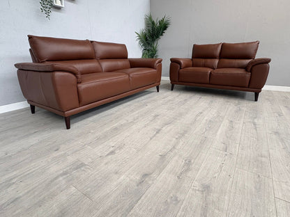 Furniture Village - Morgan 3 Seater + 2 Seater Leather Sofa Set RRP £2890