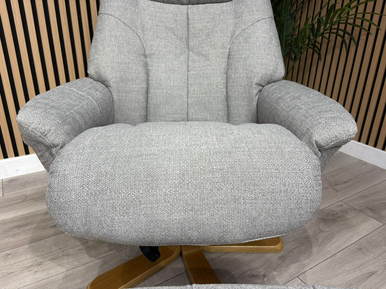 John Lewis Sample Relaxed Swivel Recliner Chair + Footstool - RRP £899