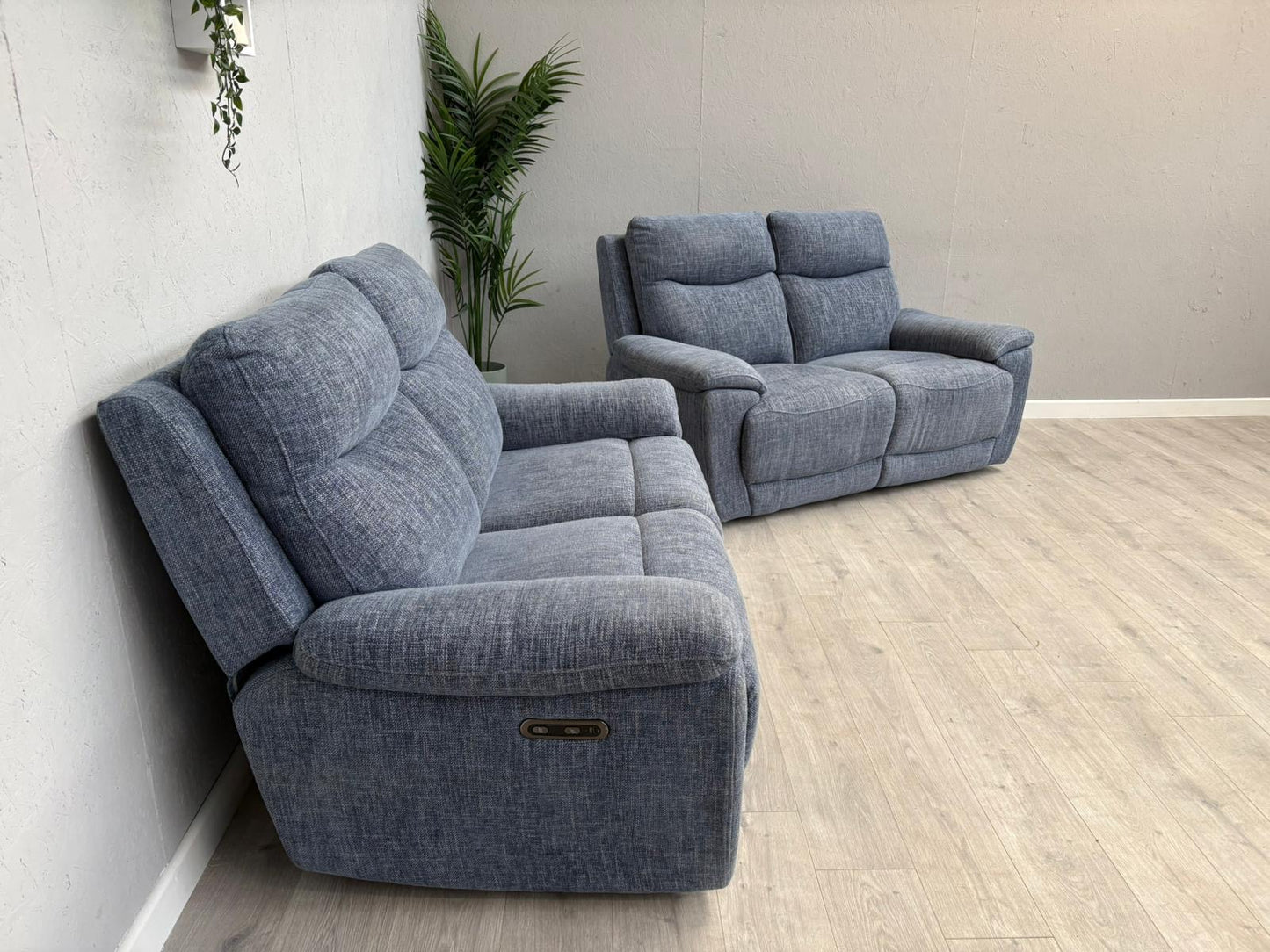 Furniture Village SLOANE Fabric 2+2 Seater Power Recliners - RRP £1950