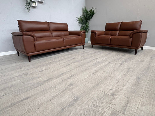 Furniture Village - Morgan 3 Seater + 2 Seater Leather Sofa Set RRP £2890
