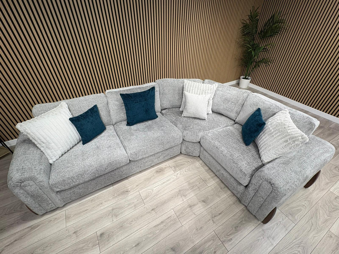 Sofology Marble Arch Style 2 Corner 1 Fabric Corner Sofa, Grey - RRP £3029