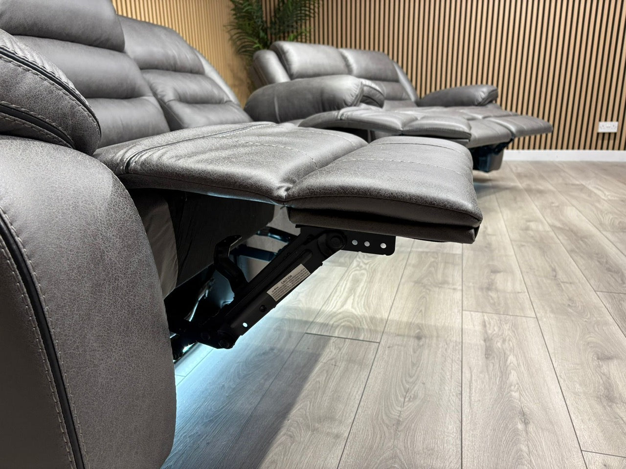 DFS Eigar Style Fabric 3+2 Seater Sofa Set Power Recliners + LED Lights RRP £2399