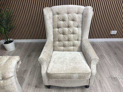Victoria Fabric 3 Seater Sofa + Wingback Chair Set - RRP £3198