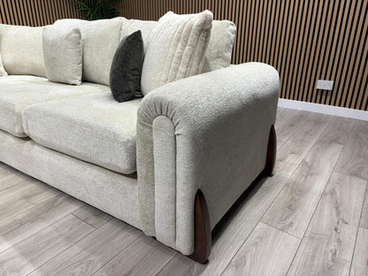 Sofology Marble Arch Style 2 Corner 2 Large Fabric Corner Sofa, Stone - RRP £3,129