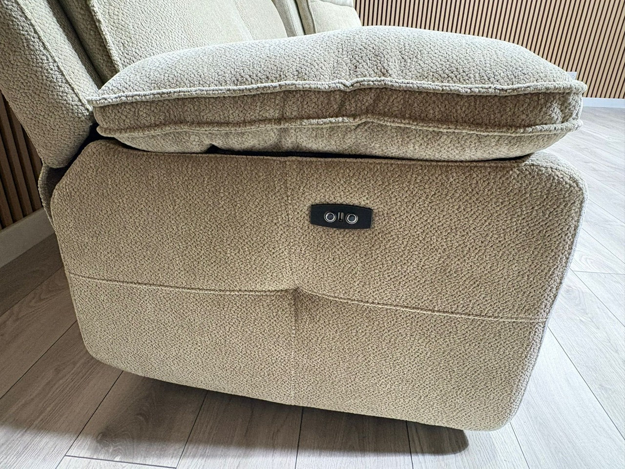 DFS Sample - Cadenza Style Fabric 2 Seater + Armchair Power Sofa Set - RRP £2488