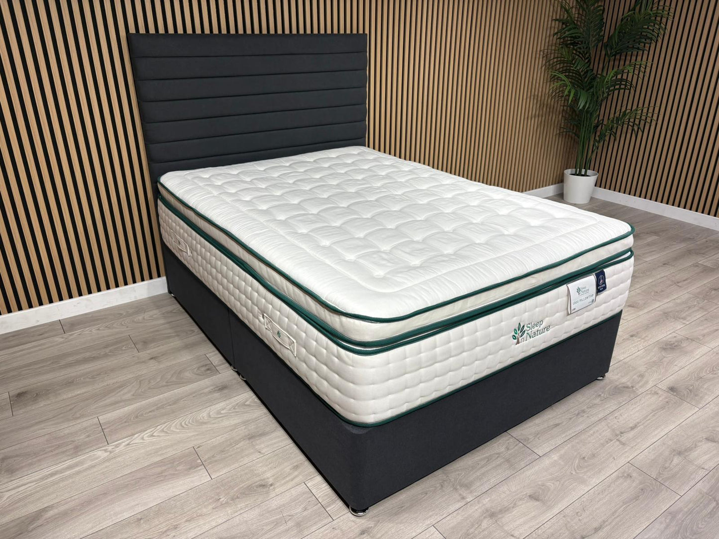 Sleep Nature 1000 Pillow Top Divan Bed Set + Headboard. Available in all sizes