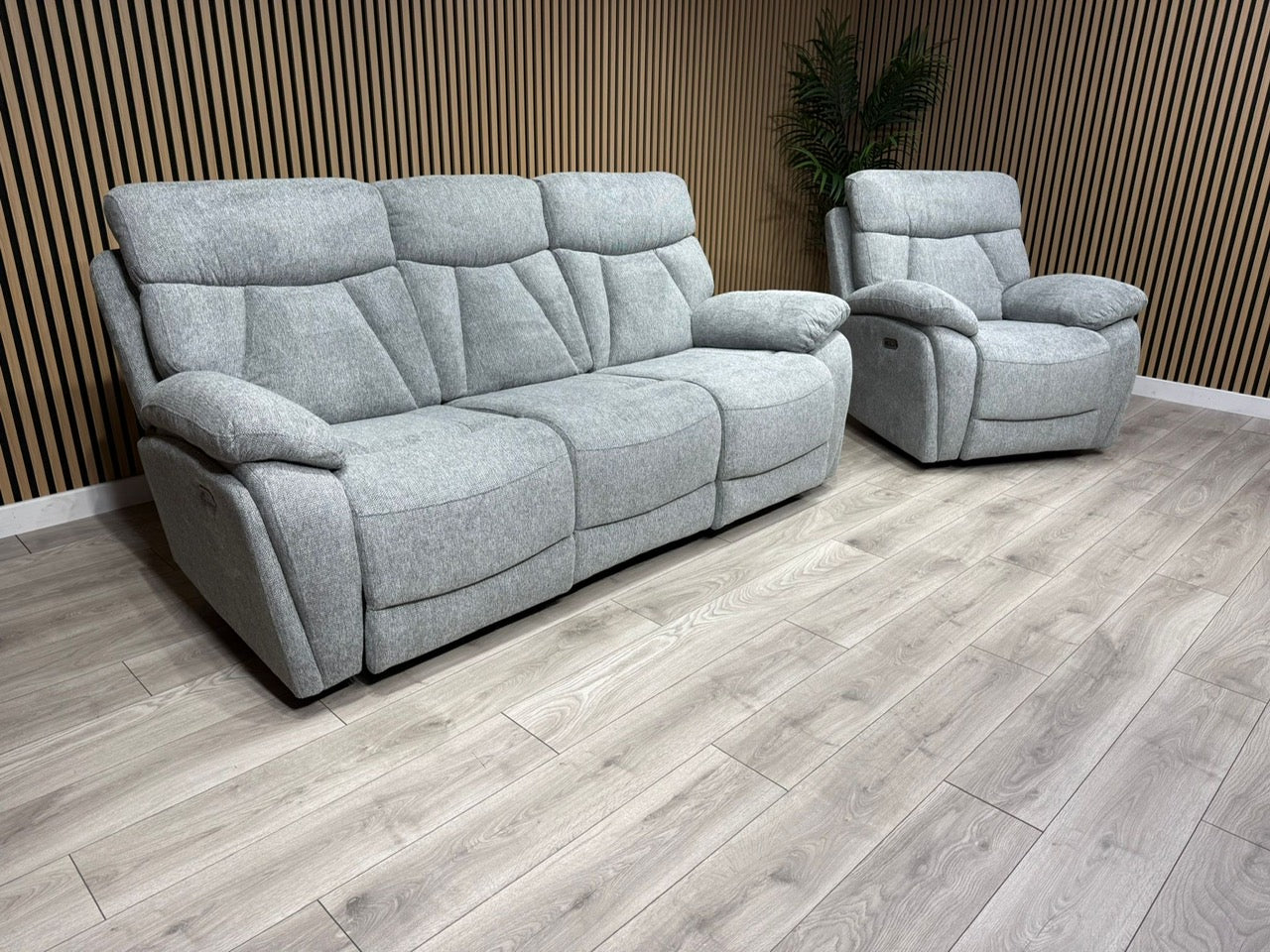 Havana Fabric 3 Seater + Armchair Power Recliner Sofa Set - RRP £3398