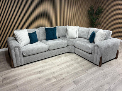 Sofology Marble Arch Style 2 Corner 1 Fabric Corner Sofa, Grey - RRP £3029