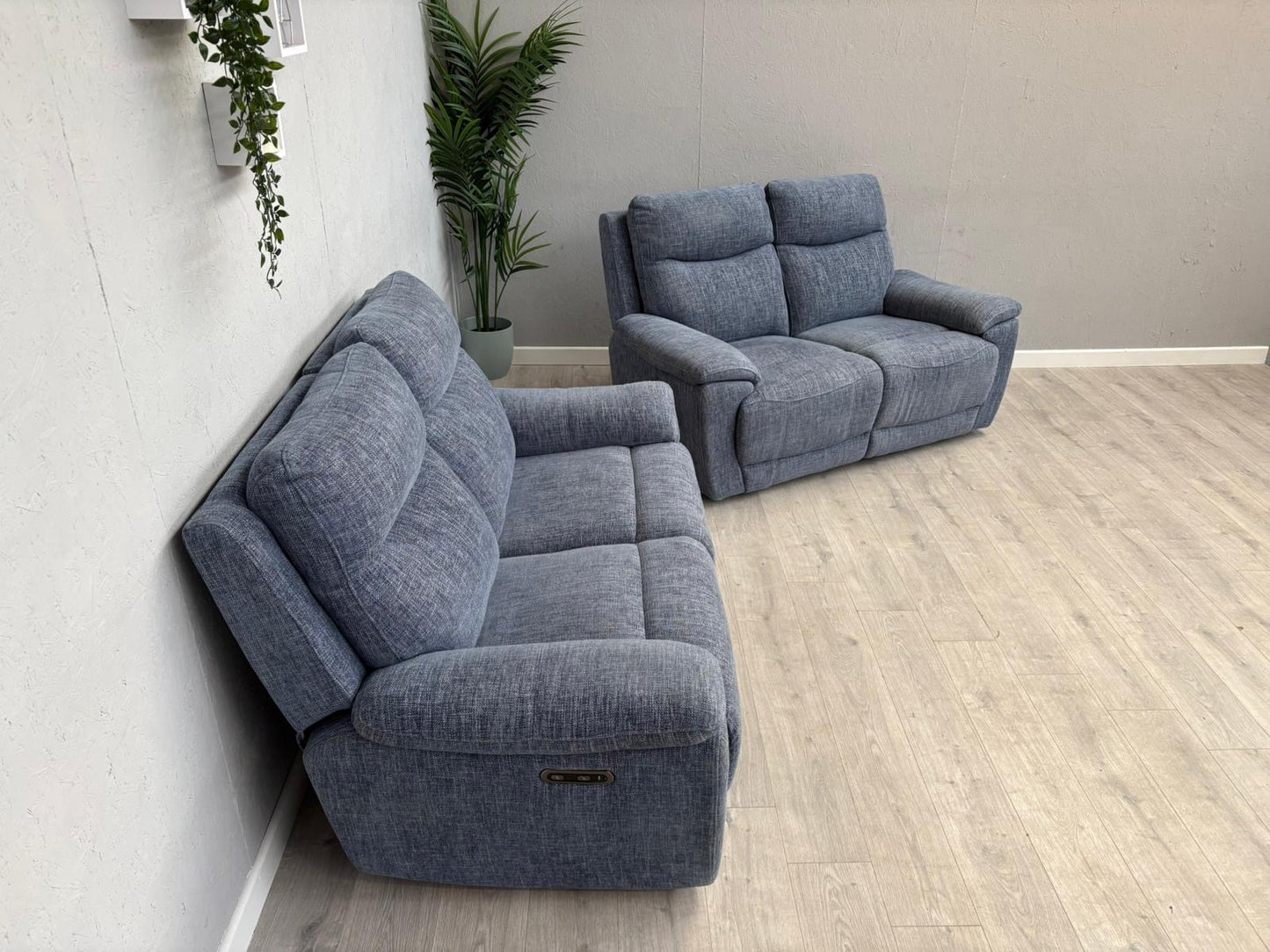 Furniture Village SLOANE Fabric 2+2 Seater Power Recliners - RRP £1950
