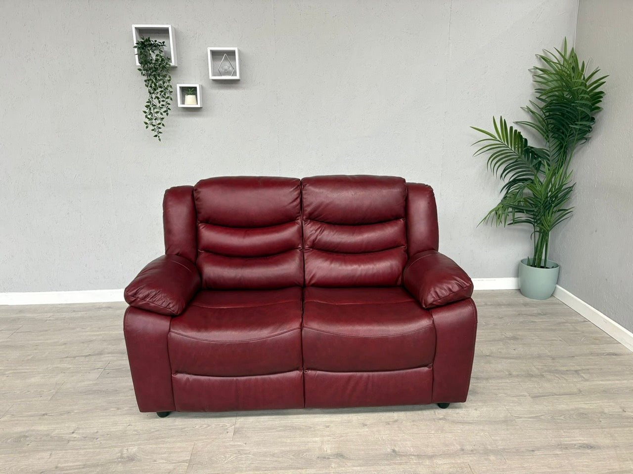 OakFurnitureLand Static Leather 2 Seater Sofa - RRP £1299