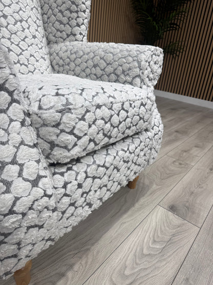 Habitat Fabric Wingback Chair / Armchair, Pebble- RRP £999
