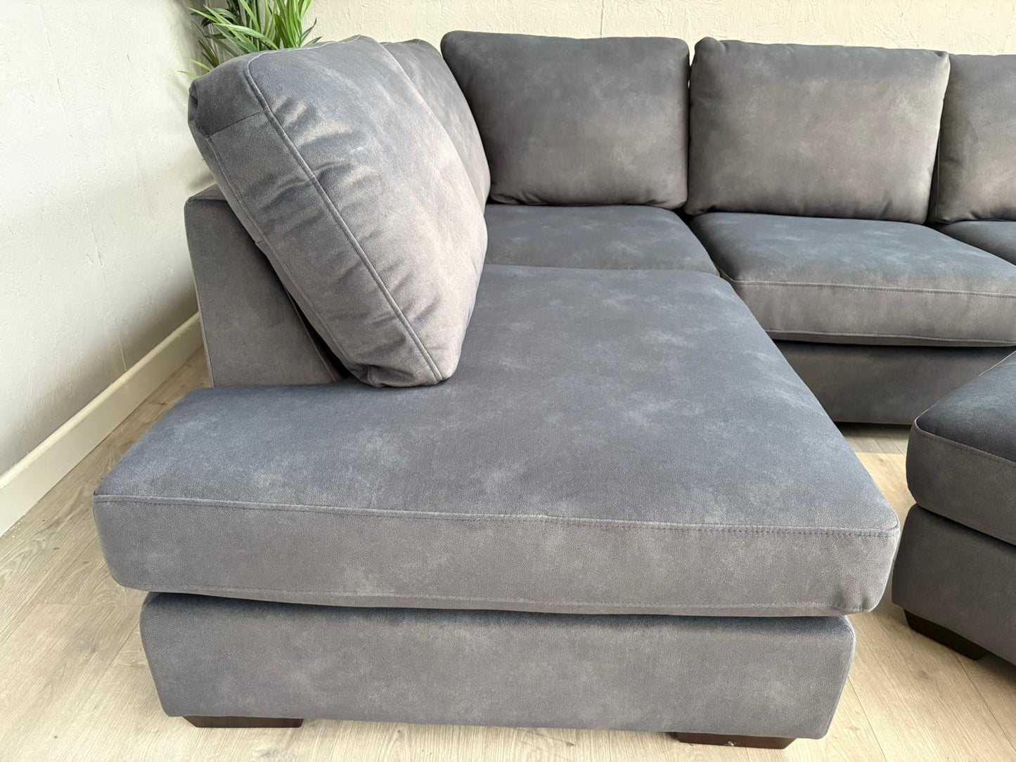 Furniture Village Dinky LHF Fabric Corner Chaise End Sofa + Footstool, RRP: £1890