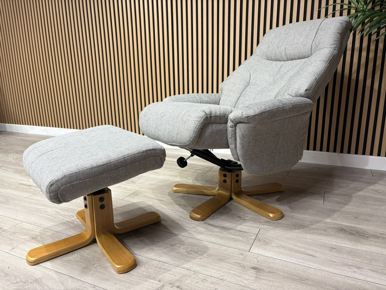 John Lewis Sample Relaxed Swivel Recliner Chair + Footstool - RRP £899