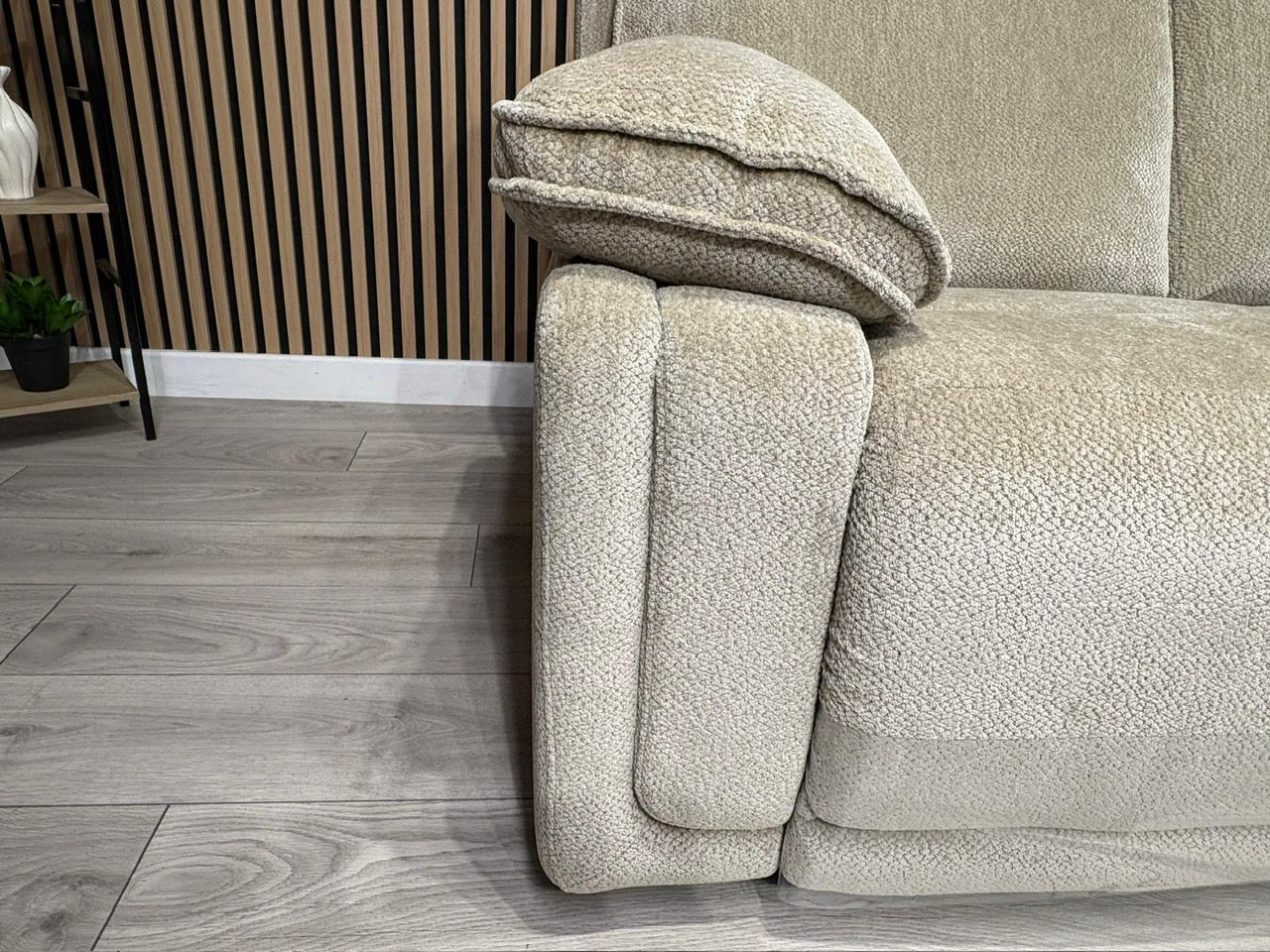 DFS Sample - Cadenza Style Fabric 2 Seater + Armchair Power Sofa Set - RRP £2488