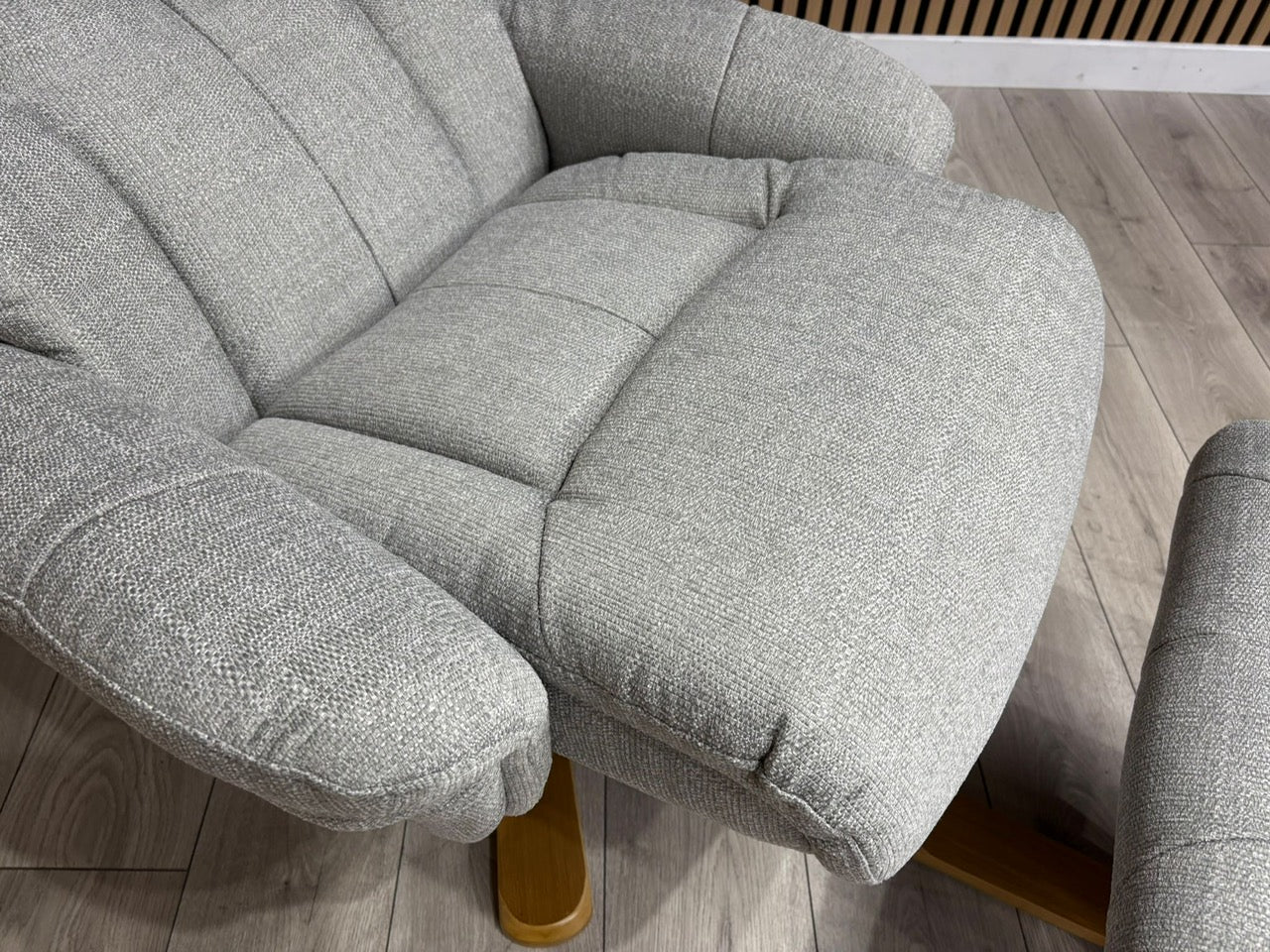 John Lewis Sample Relaxed Swivel Recliner Chair + Footstool - RRP £899