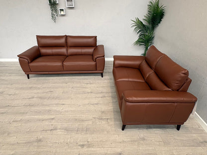 Furniture Village - Morgan 3 Seater + 2 Seater Leather Sofa Set RRP £2890