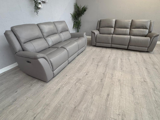 DFS Dylan Leather 2 x 3 Seater Sofa Set, Power Recliners - RRP £2298