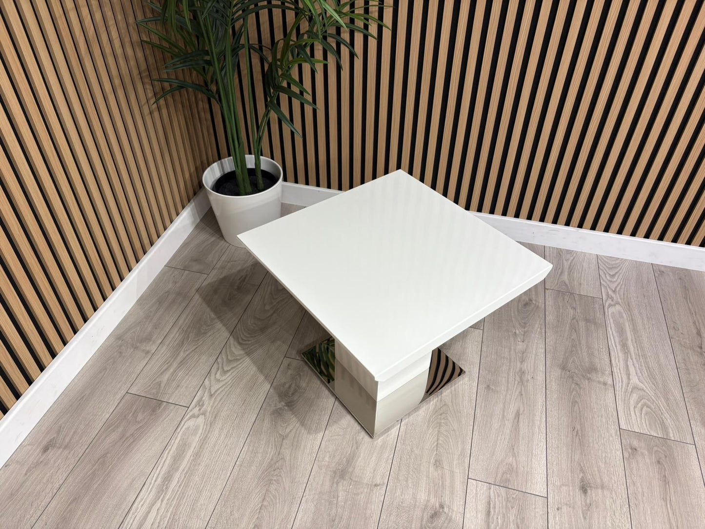 NEXT Sample - Grigio Gloss Square End Table - RRP £229