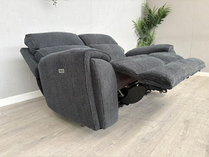Atlanta - Fabric 2 Seater Sofa with Power Recliners, Coda Black - RRP £1079