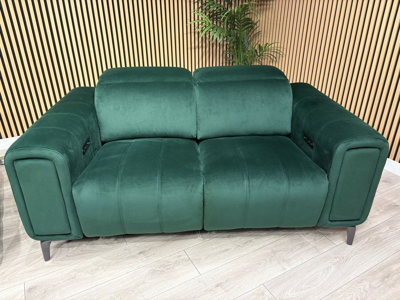 Furniture Village Elphaba Fabric 3+2 Seater Power Recliner Sofa Set with Storage Arms RRP £3240