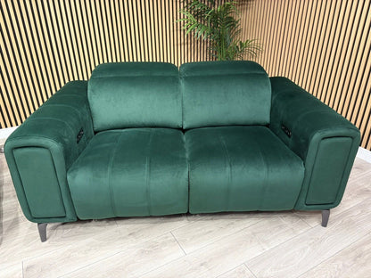 Furniture Village Elphaba Fabric 3+2 Seater Power Recliner Sofa Set with Storage Arms RRP £3240