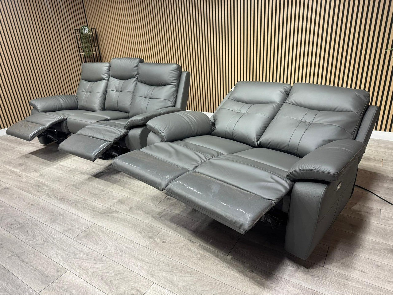 SOPHIA Leather 3+2 Seater Sofa Set Power Recliners RRP £3798