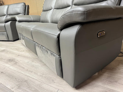 CANNES Leather 2 Seater Sofa Set Power Recliner RRP £1695