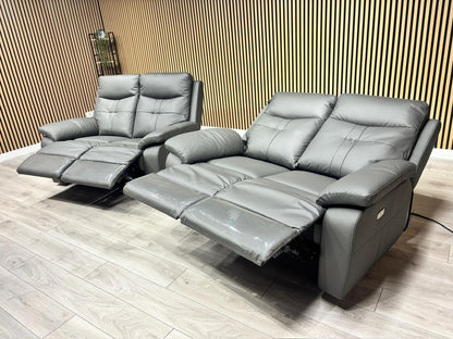 SOPHIA Leather 2+2 Seater Sofa Set Power Recliners RRP £3598