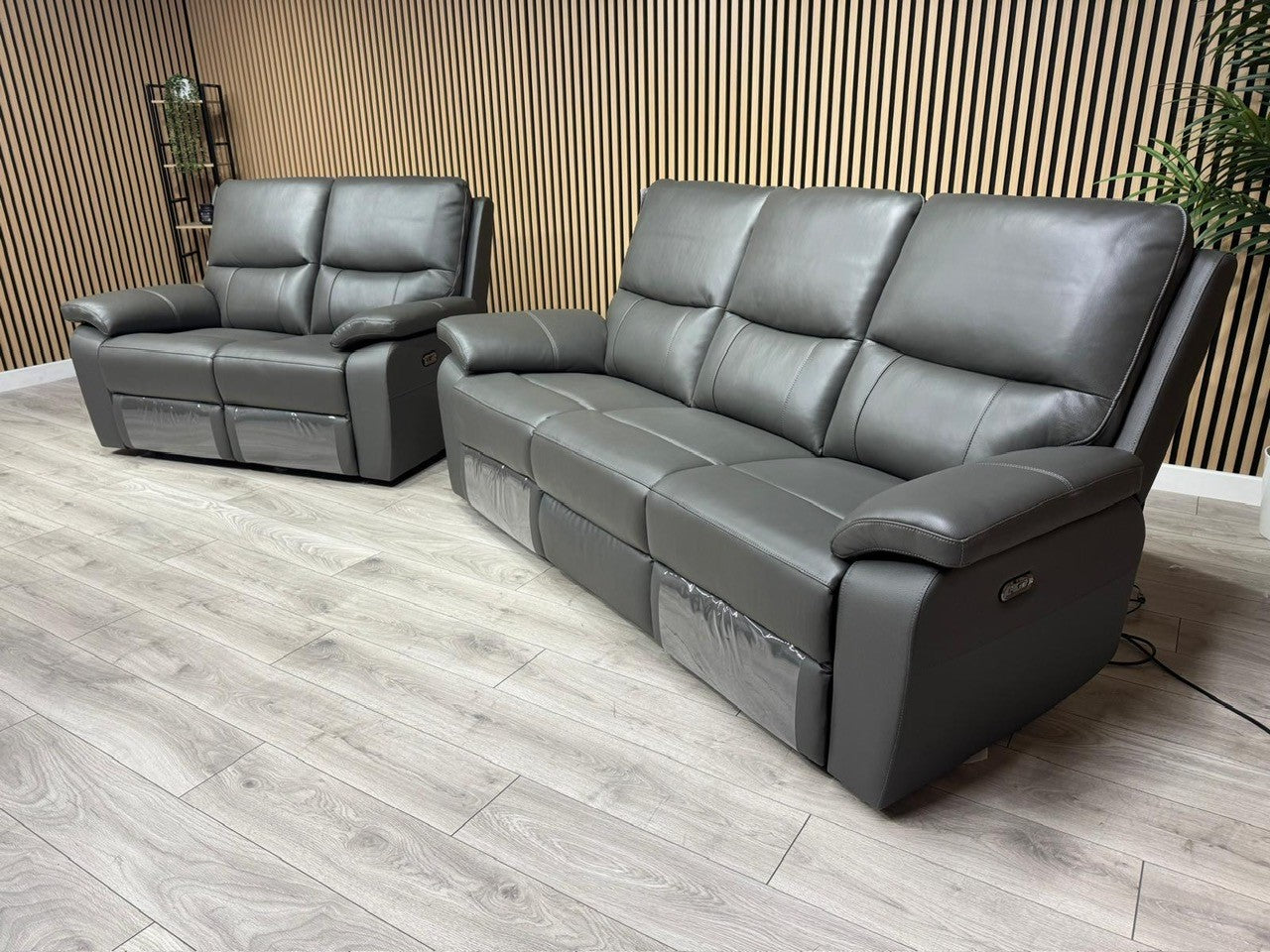 CANNES Leather 3+2 Seater Sofa Set Power Recliners RRP £3698