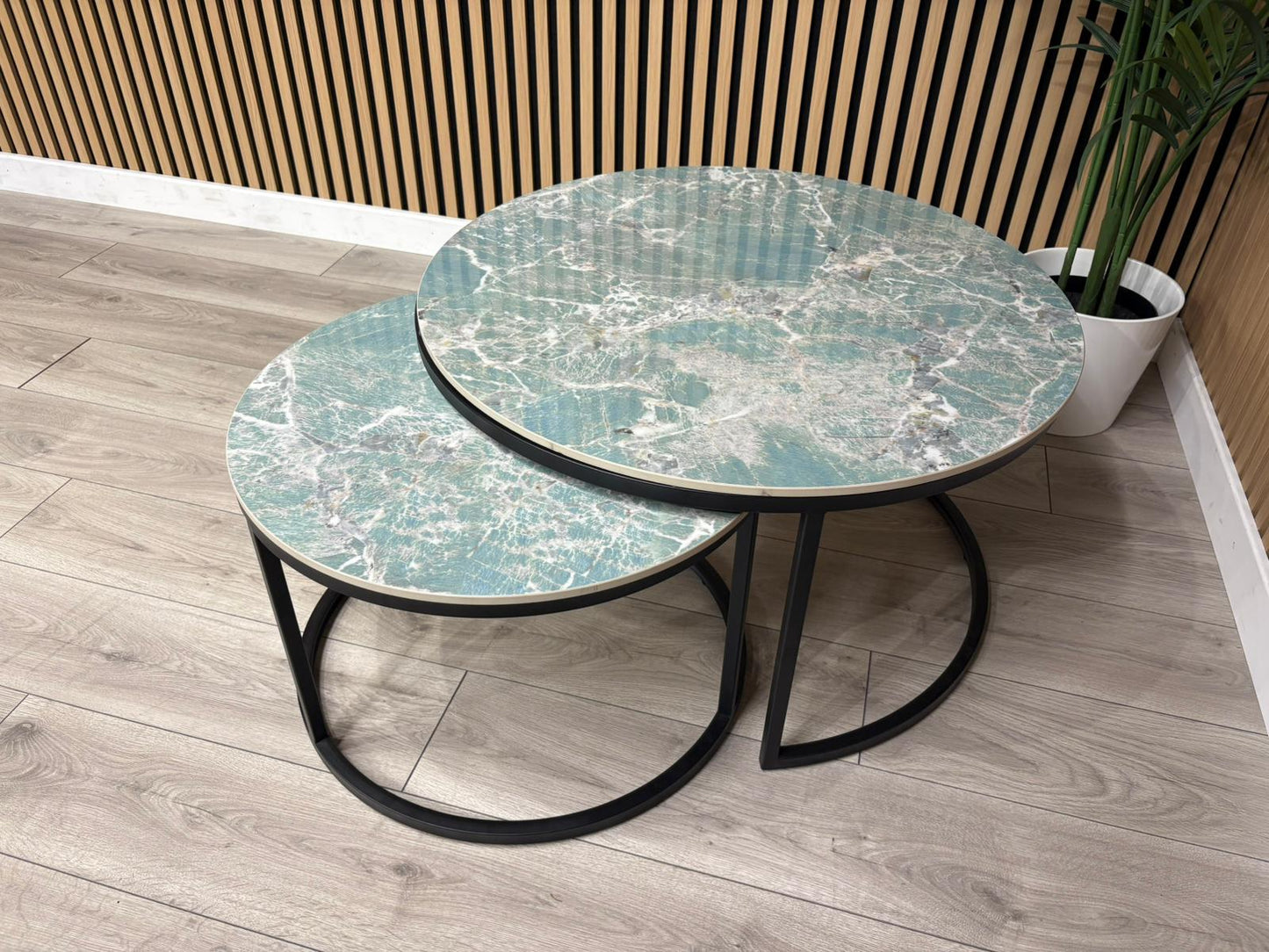 Furniture Village - Yoyo Nest Of Round Coffee Tables, Teal RRP £569