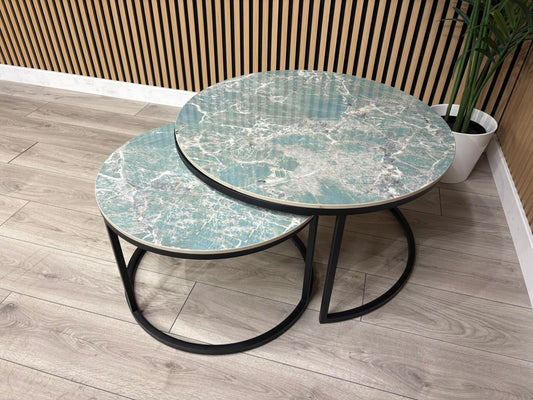 Furniture Village - Yoyo Nest Of Round Coffee Tables, Teal RRP £569