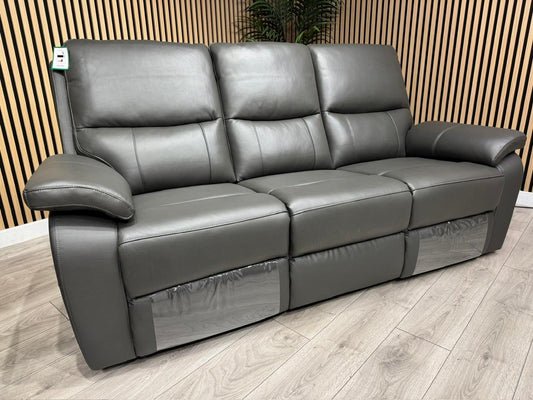 CANNES Leather 3 Seater Power Recliner Sofa RRP £1795