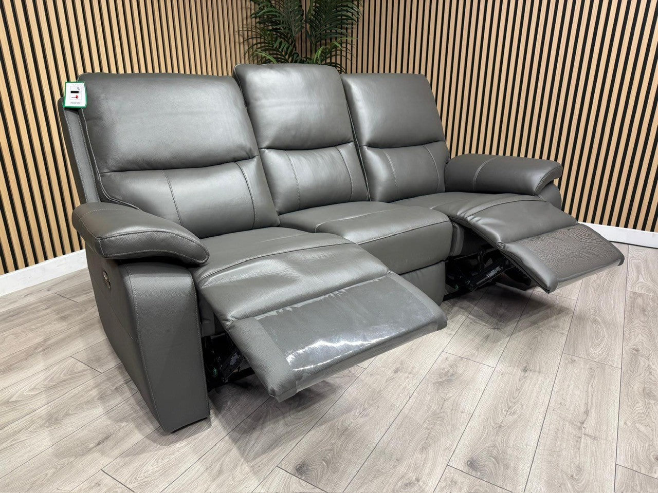 CANNES Leather 3 Seater Power Recliner Sofa RRP £1795