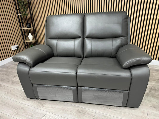 CANNES Leather 2 Seater Sofa Set Power Recliner RRP £1695